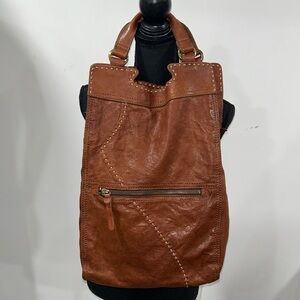 Lucky Brand Tan Hobo Bag with Stud Accents
